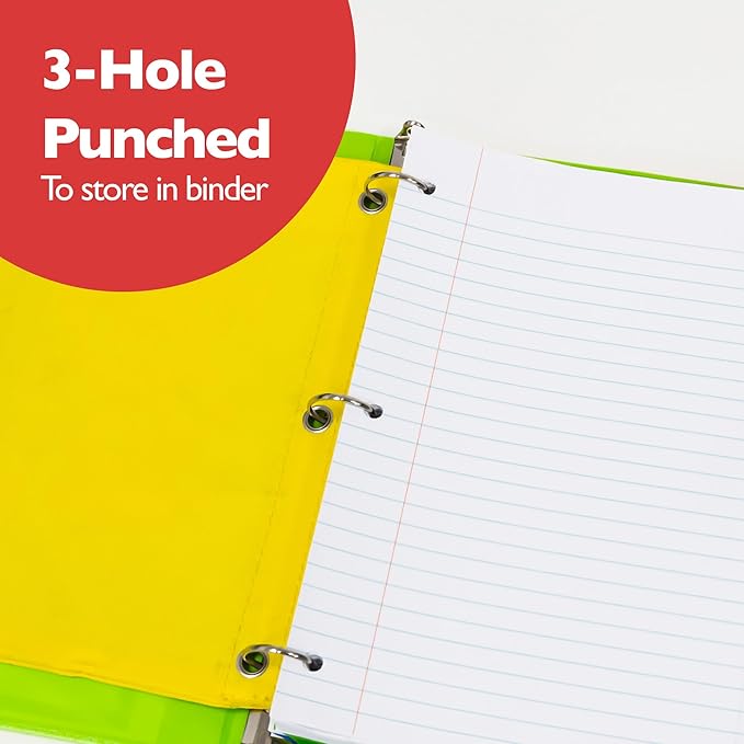 BAZIC Products Filler Paper Loose Leaf Papers 150 ?Sheet, Wide Ruled 3 Hole Punched for Ring Binders, for Office School Student Writing, 24-Pack
