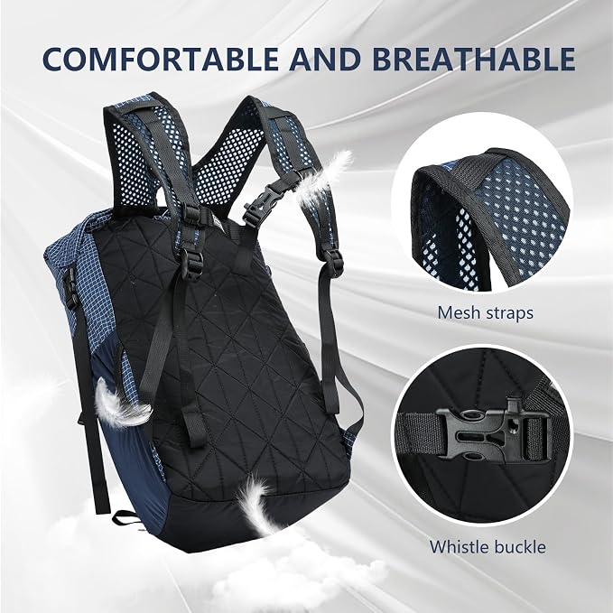20l Hiking Backpack For Women&Men, Water Resistant Daypack Backpacks, Foldable & Packable Hiking Backpack, Lightweight Small Daypack For Travel Camping (Blue)