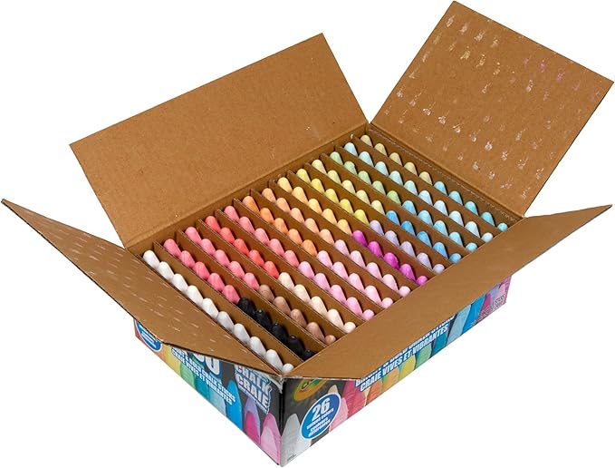 Crayola Washable Outdoor Sidewalk Chalk Collection (130ct), Bulk Anti-Roll Chalk Sticks for Kids, Outdoor Toys & Activities, Teacher Appreciation Gifts, Ages 4, 5, 6