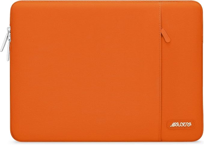 MOSISO Laptop Case 13 inch, Laptop Sleeve Compatible with MacBook Neo/Air/Pro 13 inch with A18/M5/M4/M3/M2/M1 Chip 2026-2016, Polyester Vertical Computer Sleeve Bag with Pocket, Orange