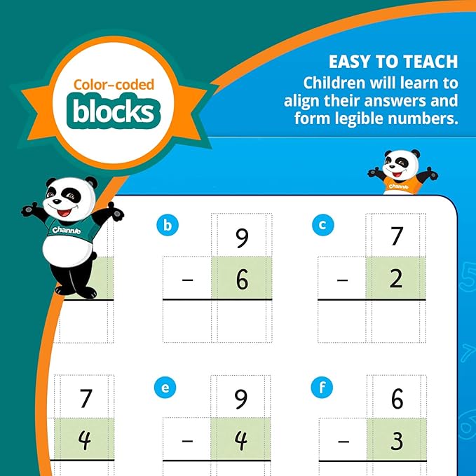 Channie’s One Card a Day Single Digit Addition and Subtraction Flash Cards, 34 Dry Erase Pre K - 1st Grade Math Flashcards for Kids, 312 Problems, Fun & Easy to Follow