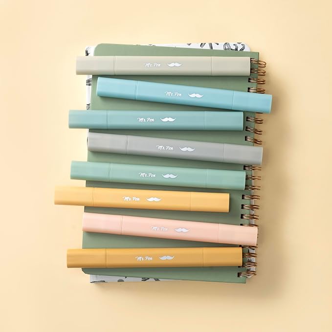Mr. Pen- Aesthetic Bible Highlighters No Bleed Through Assorted Color, 8pcs | Ocean Dune, Cute Highlighter Dual Tip for Journaling Supplies and School Accessories, Bible Highlighters and Pens No Bleed