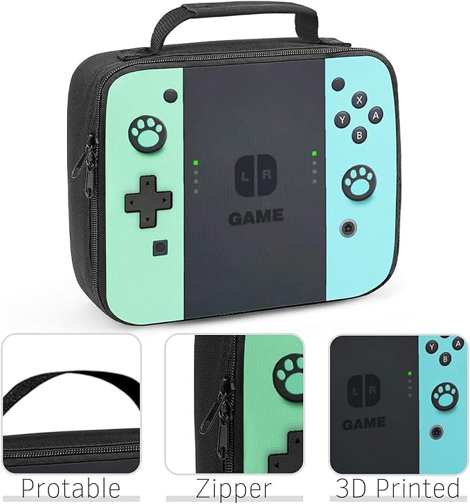 Insulated Lunch Box for Boys Girls, Game Lunch Bag for School Work Office Travel Picnic Hiking Beach, Waterproof Leakproof Portable Fits Most Bento Boxes