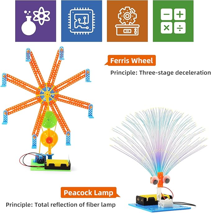 BeAndge STEM Kits, Kids Arts and Crafts for Girls 8-12 8-10, stem Toys for Ages 8-13, Engineering Science Kits for Kids, STEAM Gifts for 6 7 8 9 10 12 Year Old Girls, Electronic Building Boys 6-8