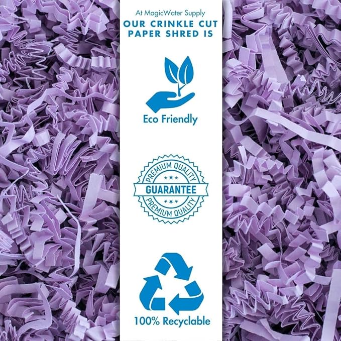 MagicWater Crinkle Cut Paper for Gift Baskets - 5LB - Lavender - Perfect for Shredded Paper Filler, Basket Filler, Gift Boxes, Bridesmaid Gifts, Christmas Stuffers & More – Ideal for All Occasions