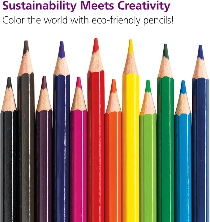 Colorations Color Pencils, Set of 240, Pre-sharpened, 12 Colors, Thick Core, Hexagonal, Harvested Wood, Classroom Supplies