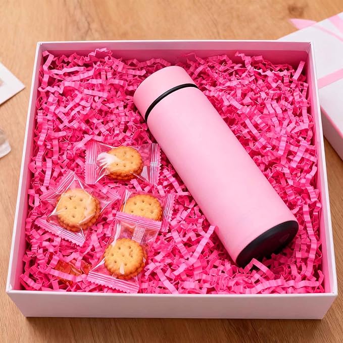 3LB Fluorescent Fuchsia Crinkle Cut Paper Shred Filler, Paper Shreds for Basket Fillers, Birthday, Gift Wrapping, Anniversary, Wedding, Halloween, Thanksgiving, Christmas Gift Decor Party Filler