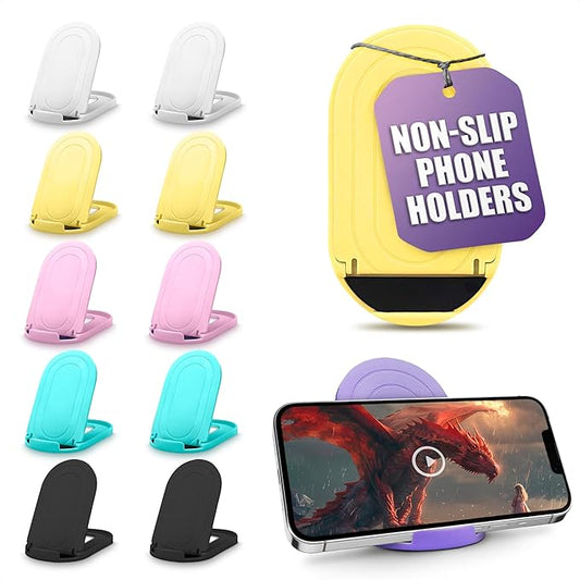 12 Pcs Cell Phone Stand for Desk – Stable Cell Phone Holder Bulk Pack, Adjustable Design with Silicone Pads, Fits 4–7.9" Devices – Cellphone Stand for Desk with Anti-Slip Base & Secure Positioning