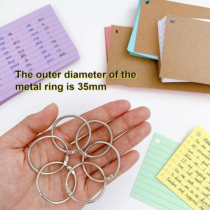Lined Indexes Cards Flashcards Presentation Studying Note Blanks Revisions for Home and School Lined Indexes with Binding Rings