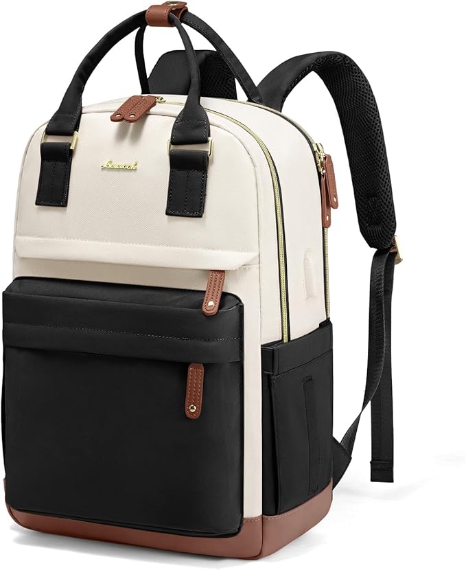 LOVEVOOK Travel Laptop Backpack Women, 15.6 Inch Anti-theft Laptop Bag with USB Port, Fashion Waterproof Computer Backpacks Teacher Nurse Backpack Purse for College School Work