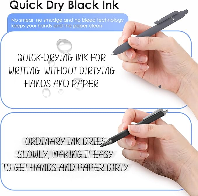 Donyang Gel Pens, 6pcs 0.5mm Black Ink Fine Point Pens With Smooth Writing, Office Supplies, Anniversary Birthday Gifts for Men Women, Quick Dry Pen For Journaling, Nurse Aesthetic Pen