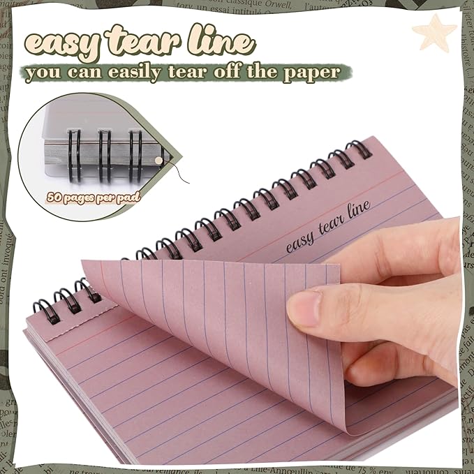 12 Pcs Large Index Cards with Ring Set 4x6 Colored Ruled Notecards with Waterproof Covers Spiral Flashcards for Studying, Learning, College, School, Office, Home Supplies (Morandi)
