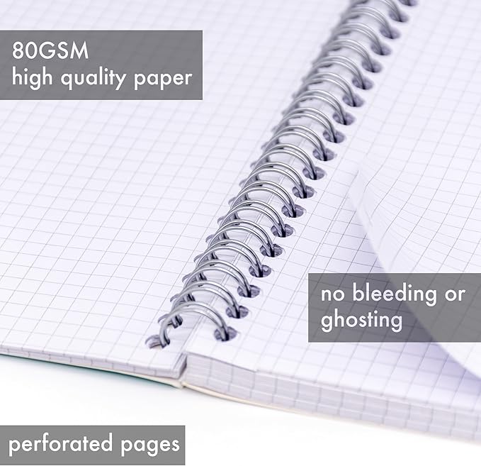 Pukka Pad 5 Subject Spiral Notebook 12-Pack - 200 Pages, 100 Sheets of 80GSM Paper with Repositionable Dividers & Perforated Edges for School & Office - B5-7 X 10, Purple, Squared