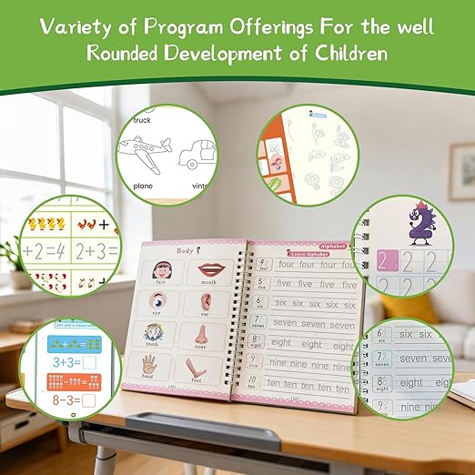 Preschool Learning Activities,Reusable Grooved Handwriting Workbook for Kids,Letter Tracing Books for Kids Ages 3-5, Busy Book Educational Gift