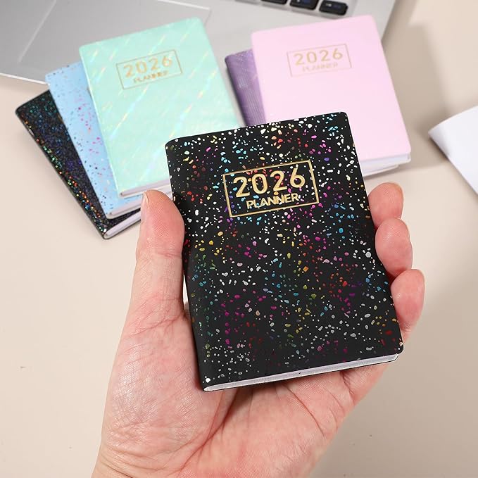 PATIKIL 2026 Daily Planner Notebook, 4.2 x 3.1" 64 Sheets Undated to Do List Daily Weekly Monthly Goals Pocket Notebook for Office Home Study Work Weeding Time Management, Colorful Blue