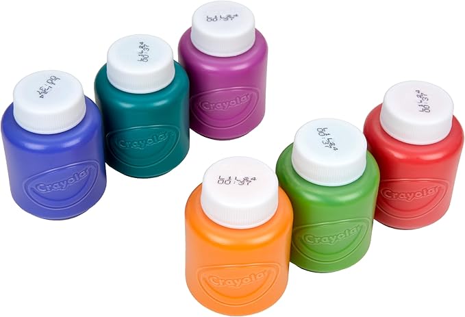 Crayola Washable Kids Paint (6ct), School Supplies, Painting Set for Kids, Spring Crafts, Art Teacher Gifts for Toddlers, Ages 3+