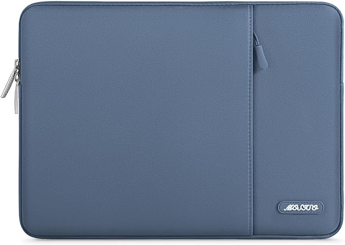 MOSISO Laptop Case 14 inch, 14 inch Laptop Sleeve Compatible with HP Lenovo Dell ASUS Acer, HP Stream, Dell Latitude, Lenovo IdeaPad, Polyester Vertical Computer Sleeve Bag with Pocket, Steel Blue