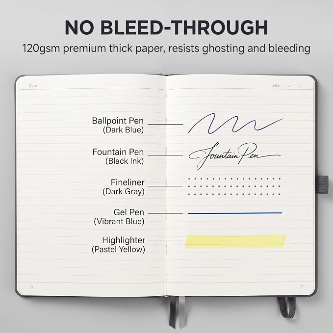 AHGXG Lined Journal Notebook, 160 Numbered Pages, A5 Size (5.7'' x 8.3'')