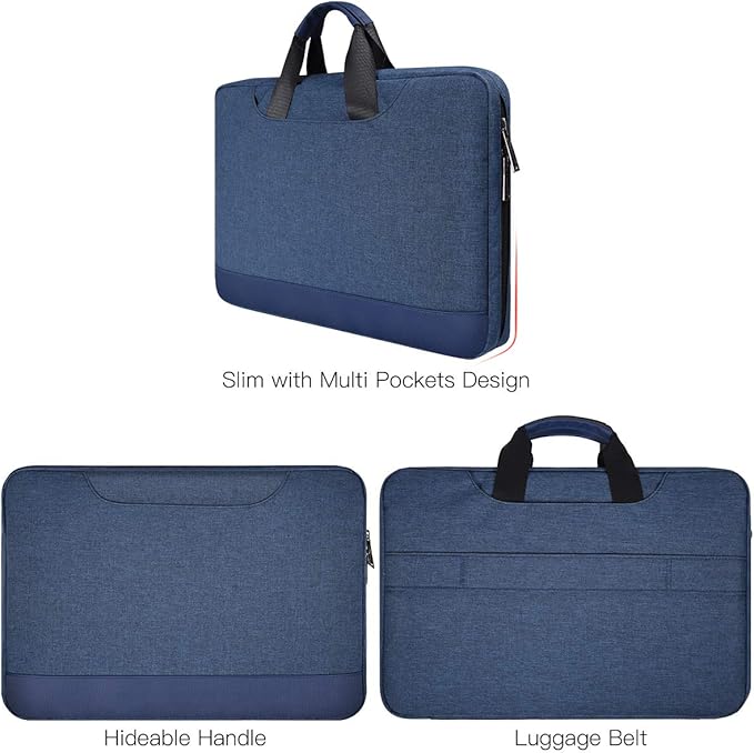 11.6 12.9 Inch Laptop Bag Men Women TSA Briefcase Sleeve for Macbook Neo 13 A18 Pro A3404, iPad Air 13 M4 M3 2026, 13" iPad Pro M5 M4, iPad 12.9", Acer Lenovo Dell Chromebook 11.6" Carrying Case, Blue
