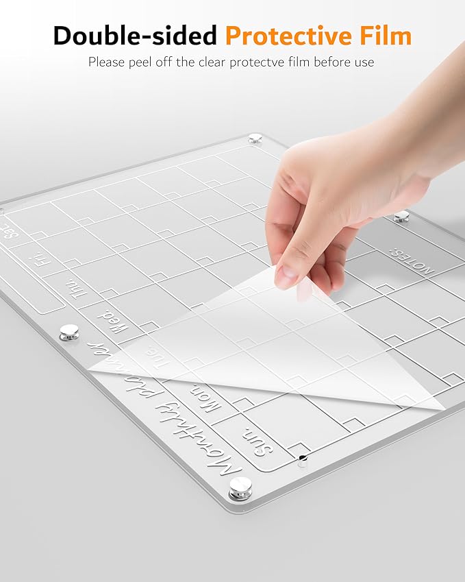 Magnetic Acrylic Calendar for Fridge,1 Pack 11"x15" Clear Fridge Calendar Dry Erase Magnetic Planning Boards Set(Monthly Planner_1)