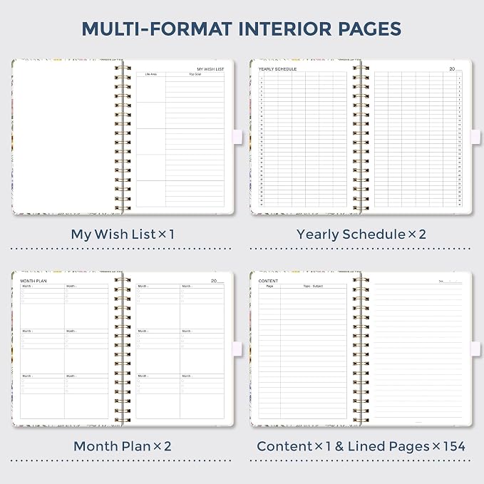 AHGXG Spiral Journal Notebook, 160 Lined Pages, A5 Size (5.7'' x 8.3'')