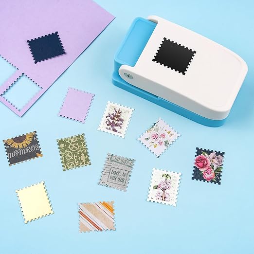Stamp Punch, Stamp Puncher, 1X0.8inch Rectangular Postage Stamps Punches, Stamps Shaped Paper Punch, Lever Paper Punches for Crafting,Craft Cutter Hole Puncher for Scrapbooking Journaling Card Making