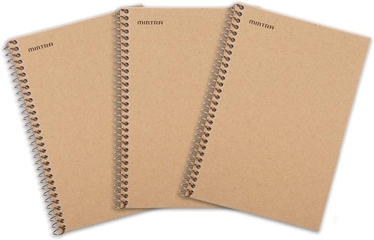 Mintra 100% Recycled Notebooks (Junior Size (6.5in x 9.5in), Plain Cover 3pk)