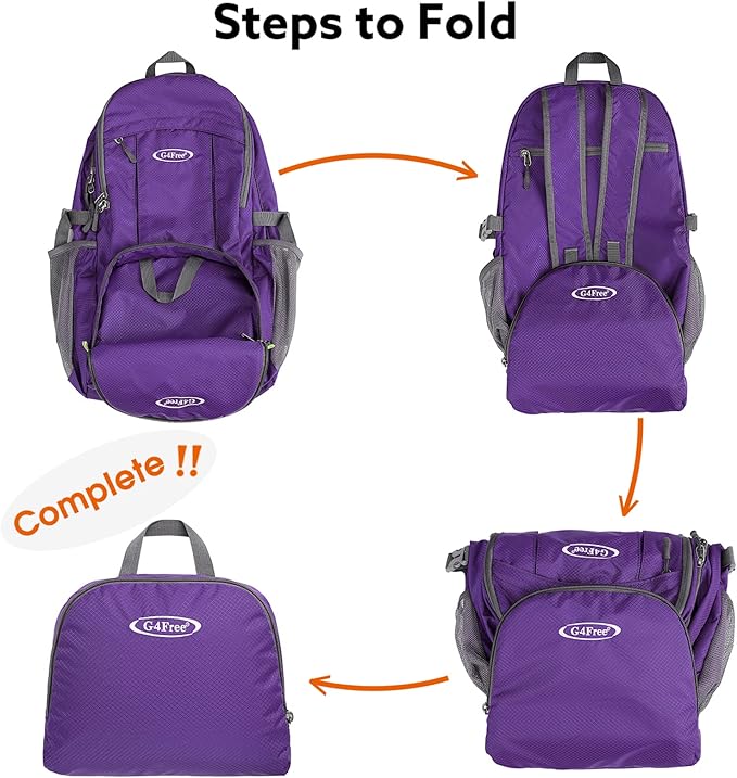 G4Free Lightweight Packable Hiking Backpack, Waterproof Travel Daypack