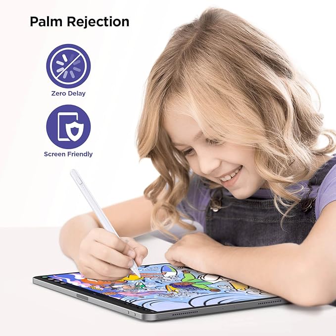 DEGGE Stylus Pen for iPad 2018-2025, 15Mins Fast Charge for Apple Pencil, Palm Rejection, Compatible with iPad A16 11/10/9/8/7/6, iPad Pro M5/M4/12.9"/11", iPad mini 7/6/5, iPad Air M3/M2/5/4/3