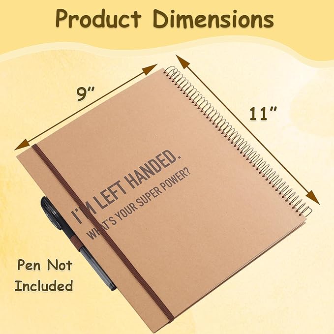 Urby Left Handed Notebooks College Ruled, 160 Pages 1 Subject, Hard Cover, Size 11" X 9", Ideal Gifts For Left Handed People. (Premium Paper 1 Pack)