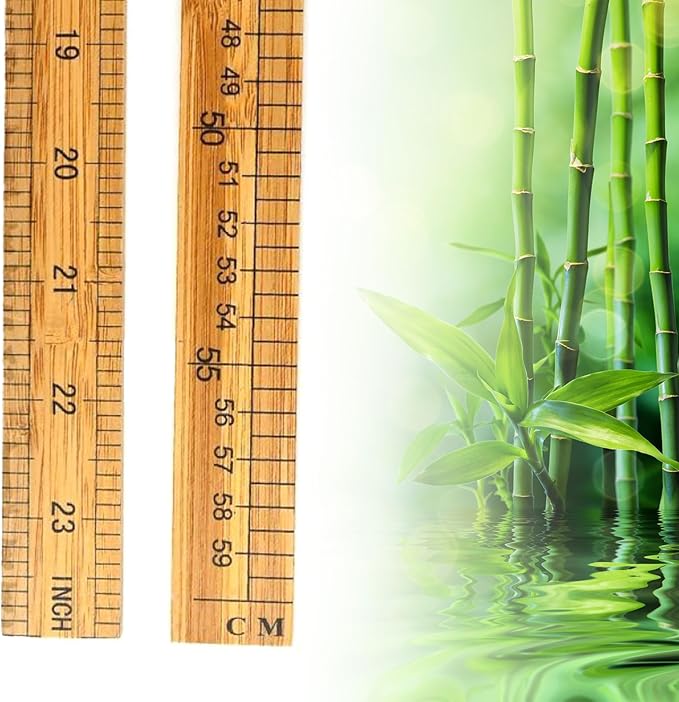 Wooden Ruler 12Inch 24Inch Double-Sided Scale Rulers Wood Measuring Ruler Inches Centimeter Metric Ruler for Students