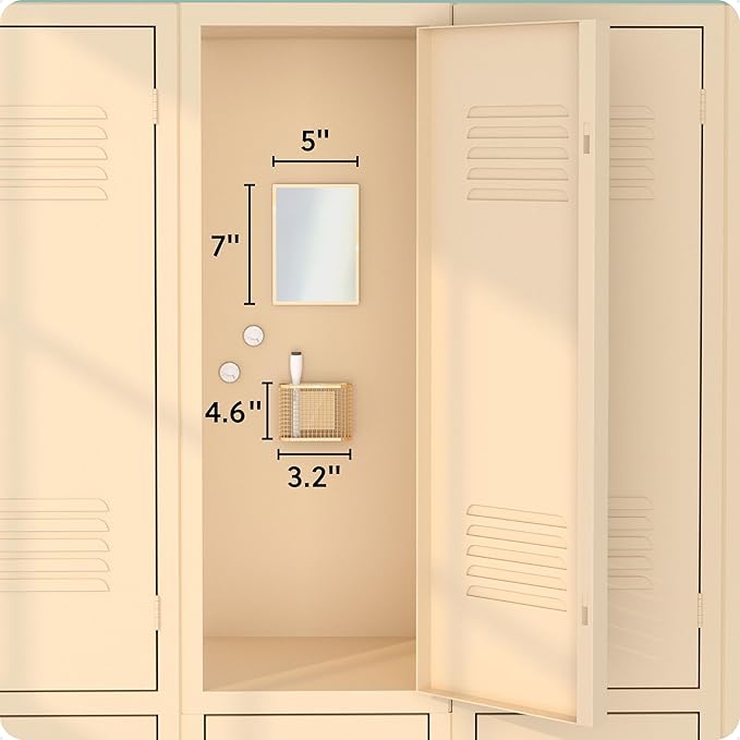 U Brands Magnetic Locker Accessories and Decorating Kit, Back to School Essentials, Mirror Markerboard, Gold Magnetic Cup, Marble Magnets and Dry Erase Marker