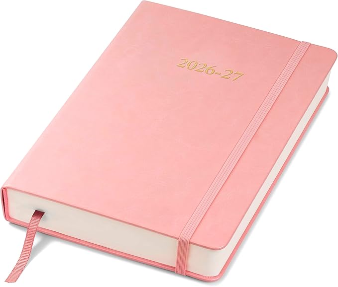 Wykeham's Executive 2026-27 Daily Journal Planner – Customization Available – Mid-Year Academic Diary – July 2026 to June 2027 (Rose, 8.5"×5.5")