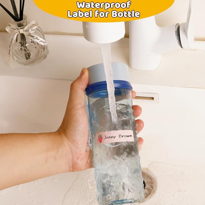 Waterproof Removable Labels Name Stickers - 360Pcs Handwrite Labels for Water Bottles,Kids School Supplies,Camp Gears Daycare and Storage Bins