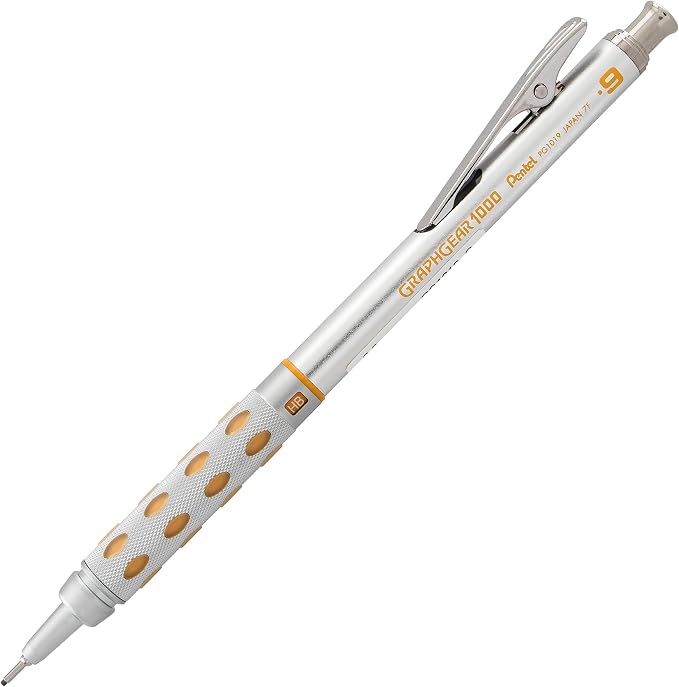 Pentel GraphGear1000 Automatic Drafting Pencil (0.9mm), Yellow Accents