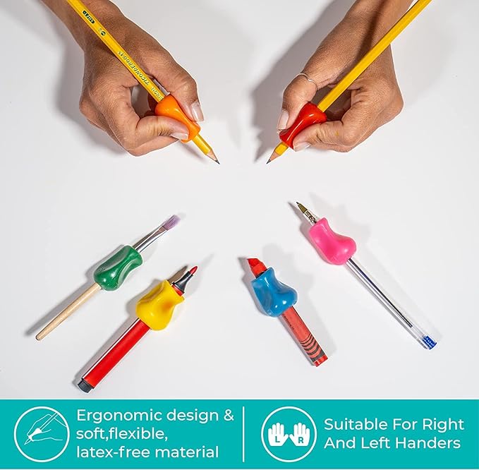 The Pencil Grip Original Pencil Gripper, Universal Ergonomic Writing Aid For Righties And Lefties, Colorful Pencil Grippers, Assorted Colors, 36 Count - TPG-11136
