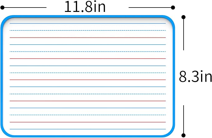 Dry Erase Lapboard Double Sided, Dry Erase Board with Lines for Kids, Small Whiteboard for Home & School