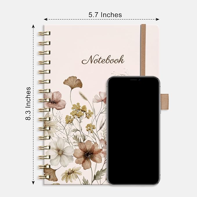 AHGXG Spiral Journal Notebook, 160 Lined Pages, A5 Size (5.7'' x 8.3'')
