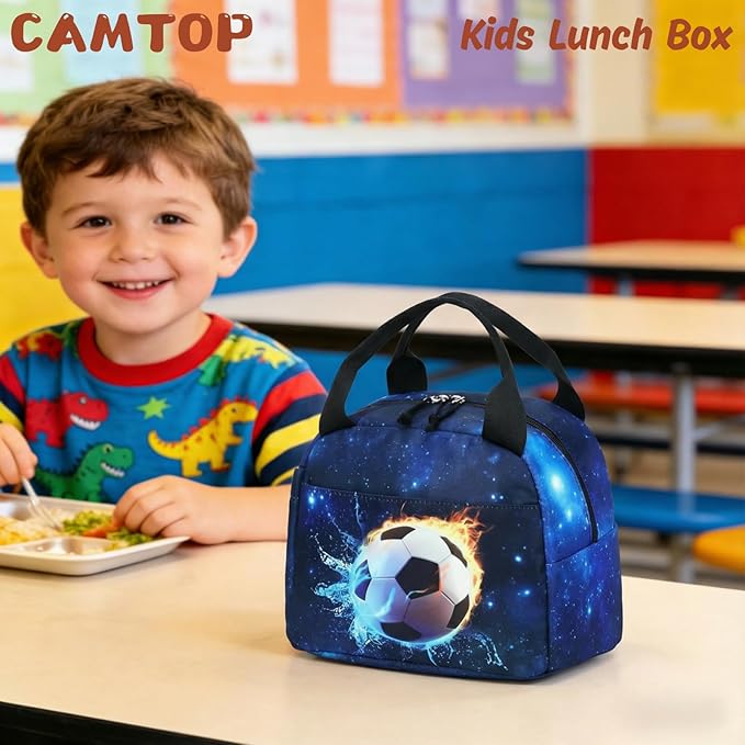 CAMTOP Boys Lunch Box Kids Insulated Lunch Bag Kids Cute Lunchbox for Boys Loncheras Para Niños