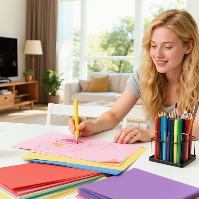 Colored Paper 100 Sheets, 20 Assorted Colors Construction A4 Copy Paper for School Classroom Supplies, Color Bulk Craft Art Papers for Arts & Crafts, Colorful Drawing, Painting (70gsm/19lb)