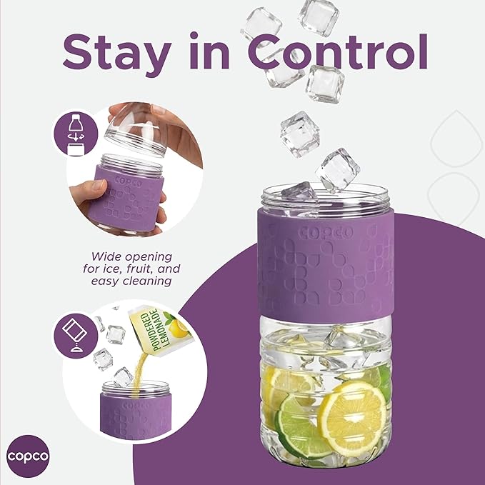 Copco Hydra Water Bottle with Spill-Resistant Lid, 16.9 oz - Reusable Tritan Non-Slip Sleeve, Twist-Open Body - BPA-Free, Leak-Proof, Durable & Portable for Gym, Office, School (Lime Green)