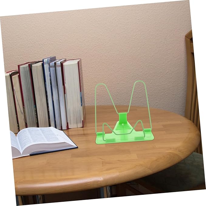 Holibanna 2pcs Adjustable Multi-Purpose Reading Book Stand Book Support Bracket for Home Study Lightweight and Portable Green Prevents Reading Myopia Smooth Angle