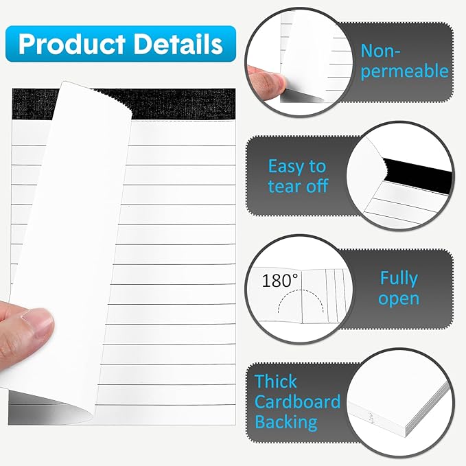 PerKoop 100 Pack Small Notepads Refills 4 x 6 Inch Lined Memo Pads 30 Sheets Mini Legal Pads Pocket Notepads for Teacher Nurse Office School Supplies