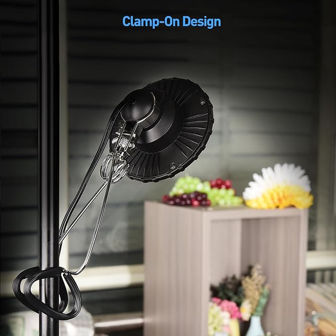 [ETL Listed] Cable Matters Portable LED Clamp Light for Workshop, Clamp On Light (LED Work Lamp) with 6 feet Cord, 800 Lumens, 9.5Watts, 5000K Daylight