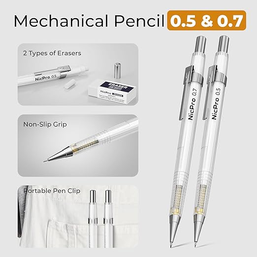 Nicpro 17 PCS Compass Geometry Set with Case + Nicpro 22 PCS Compass Geometry Tools with Case
