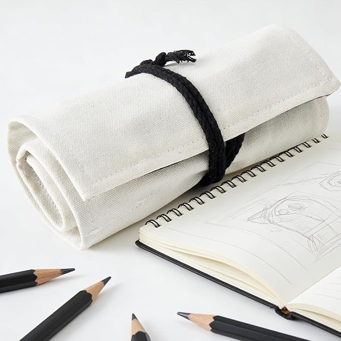 Professional Sketching Pencil Set with Full Hardness Range (3H–14B) – Graphite & Charcoal Pencils with Portable Canvas Pouch