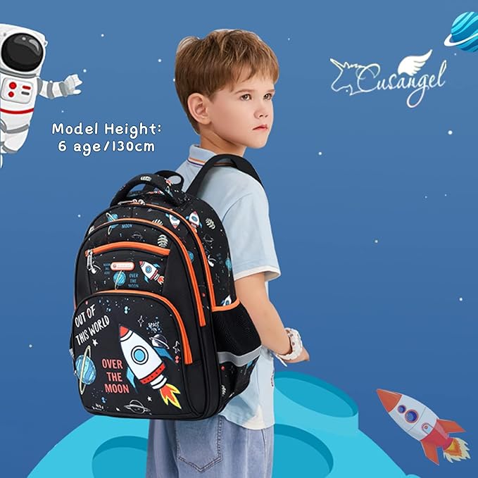 Cusangel Kids Backpack Boys, Elementary Kindergarten Preschool School Bag 16 inch Multifunctional Cute Large Capacity