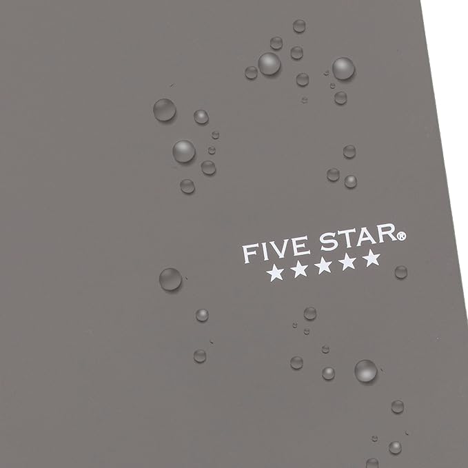 Five Star Spiral Notebook, 1 Subject, College Ruled Paper, 4-3/8" x 7", Personal Size, 80 Sheets, Fights Ink Bleed, Water Resistant Cover, Gray (450048AA3-ECM)