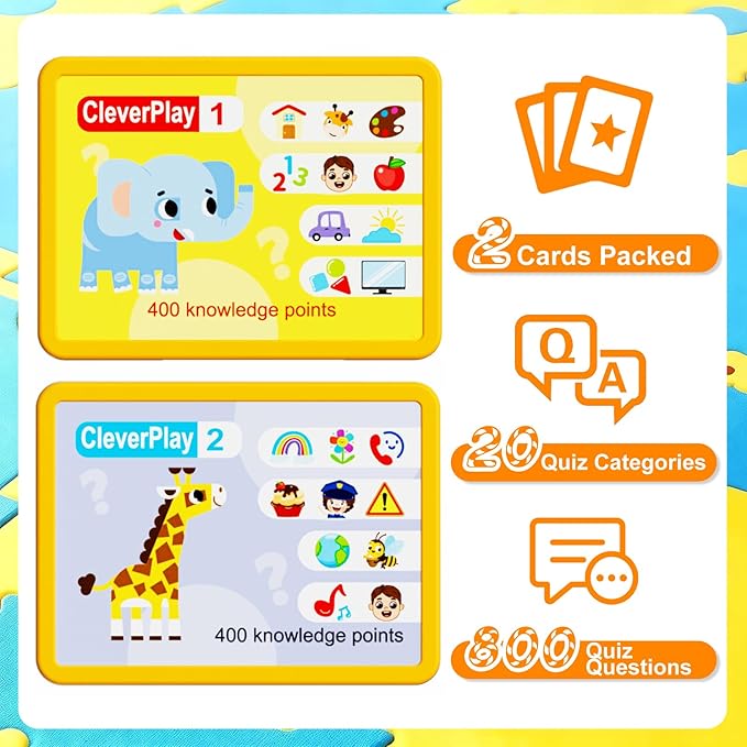 Educational Toys for Kids 3-6 Years Old, Interactive Quiz Battle Game with 800 Questions, 2-Player Learning Toy, Montessori Brain Training, Autism Sensory Speech Therapy Gift for Toddler Boys Girls