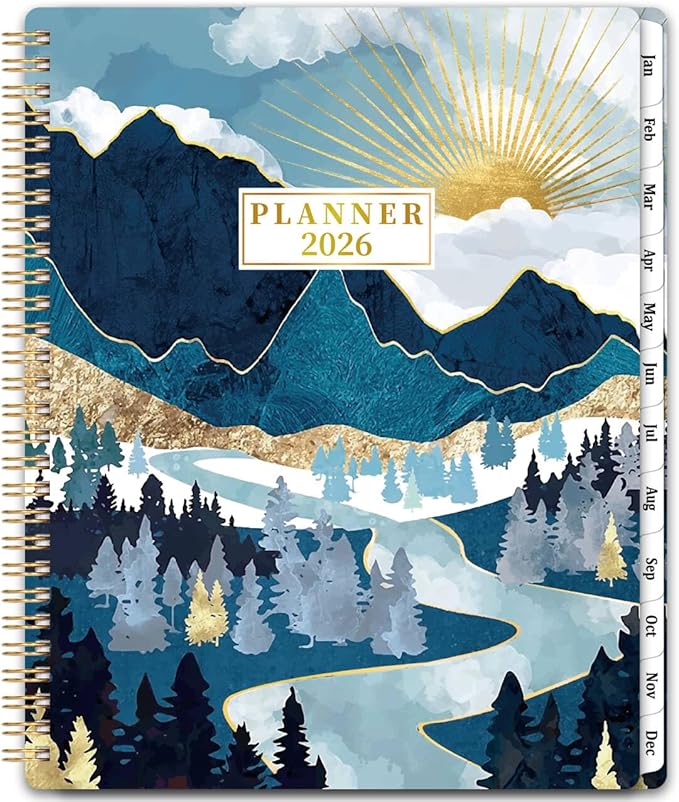 2026 Planner - JAN 2026 - DEC 2026, Planner 2026, 8'' x 10'', 2026 Planners Weekly Monthly, Spiral Bound, Back Pocket, Cardboard Cover